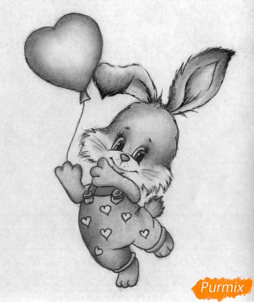 Зайка рисунок карандашом