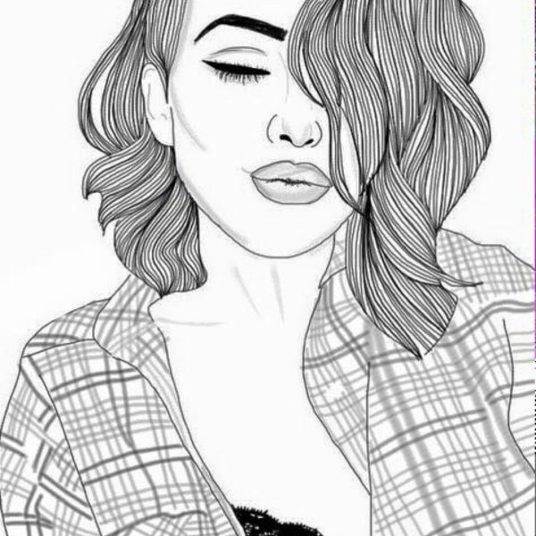 Рисунки для срисовки девушки в стиле