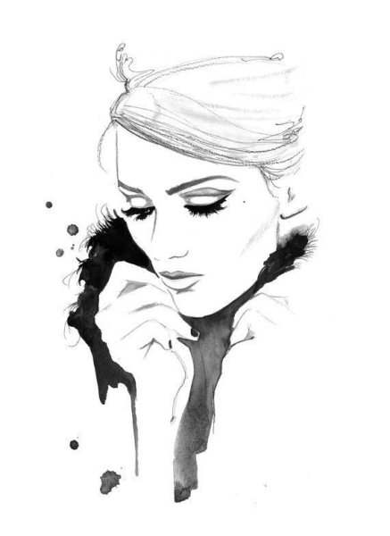 Рисунки для срисовки девушки