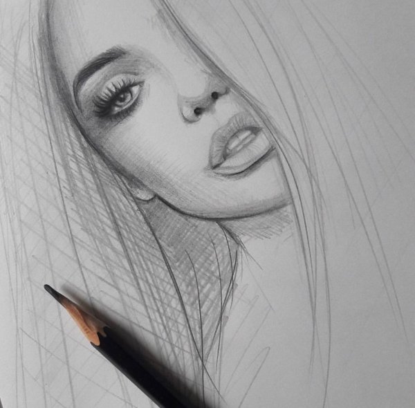 Рисунки для срисовки девушки