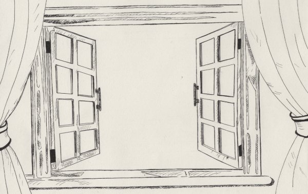 Рисунки на ставнях окон