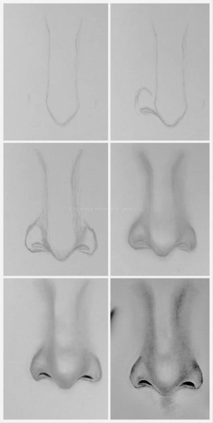 Красивый нарисованный нос