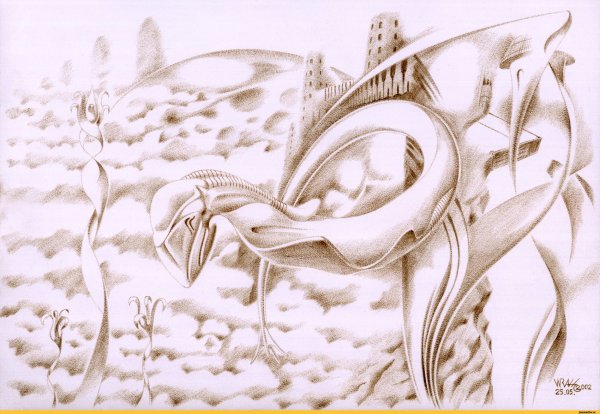 Рисунки фантастика ручкой