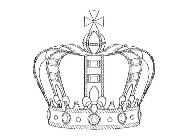 Тату корона черно белая