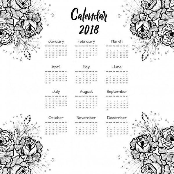 Красивый календарь черно белый