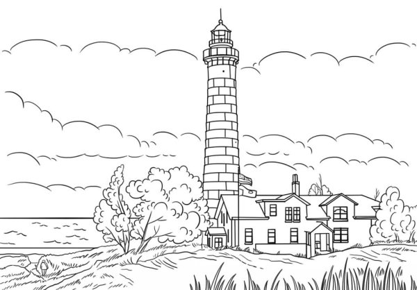 Пейзаж контур