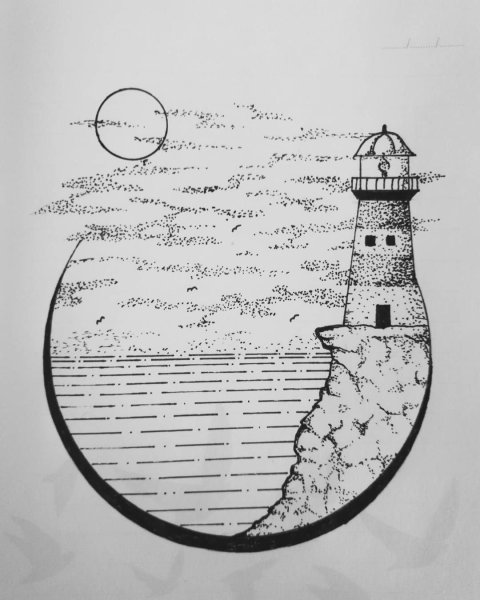 Маяк эскиз Минимализм