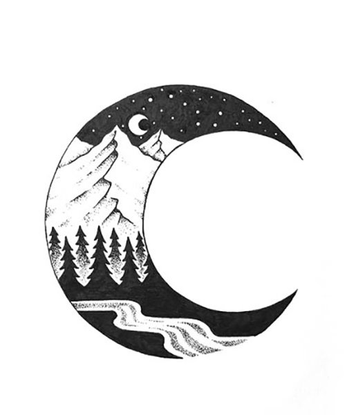 Картинки для срисовки Луна