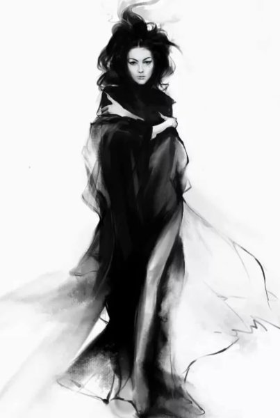 Женщина в черном арт