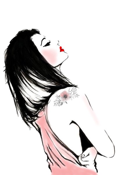 Брюнетка рисунок