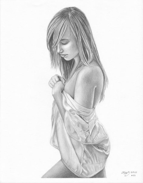 Рисунок девушки карандашом