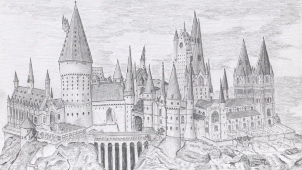 Хогвартс из Гарри Поттера рисунок