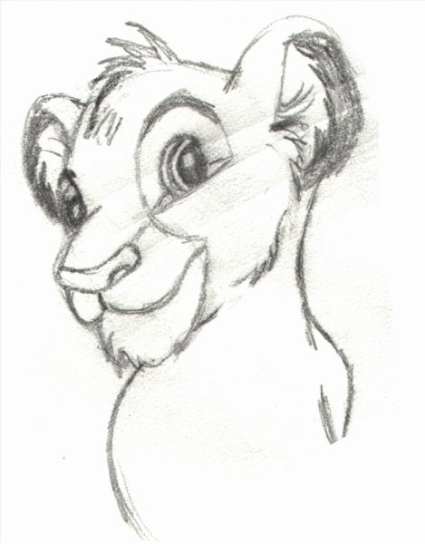 Симба Король Лев нарисовать поэтапно