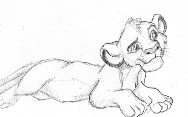 Король Лев карандашом Симба