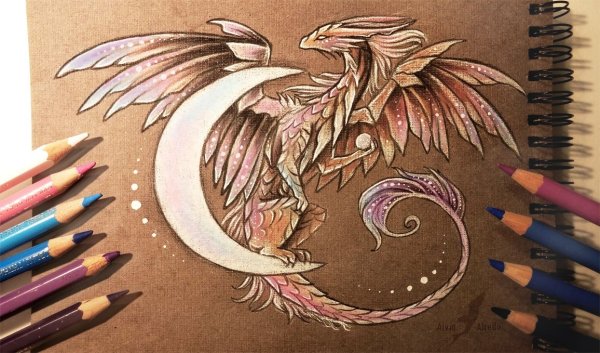 Дракон карандашом для срисовки