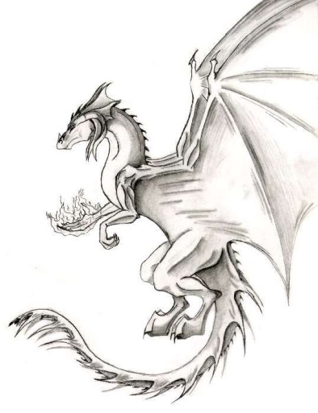 Дракон рисунок карандашом