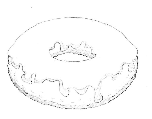 Пончик для срисовки карандашом