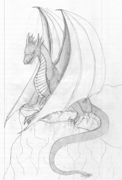 Дракон карандашом