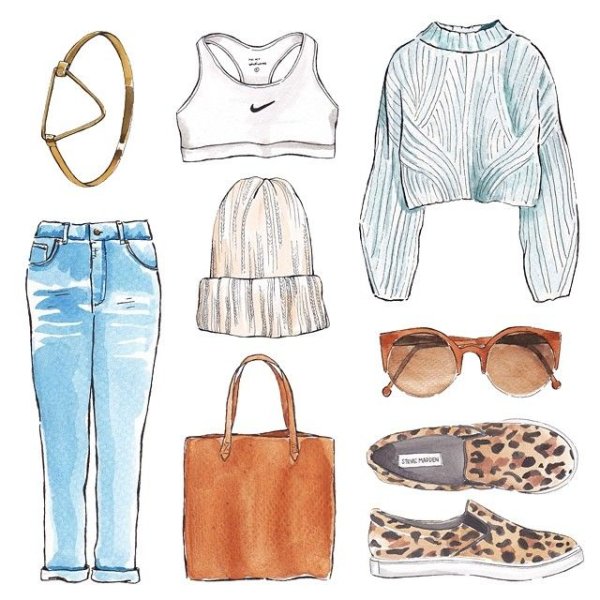 Модные Луки одежды срисовывать