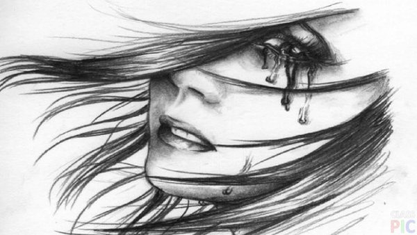Рисунки карандашом для срисовки грустные