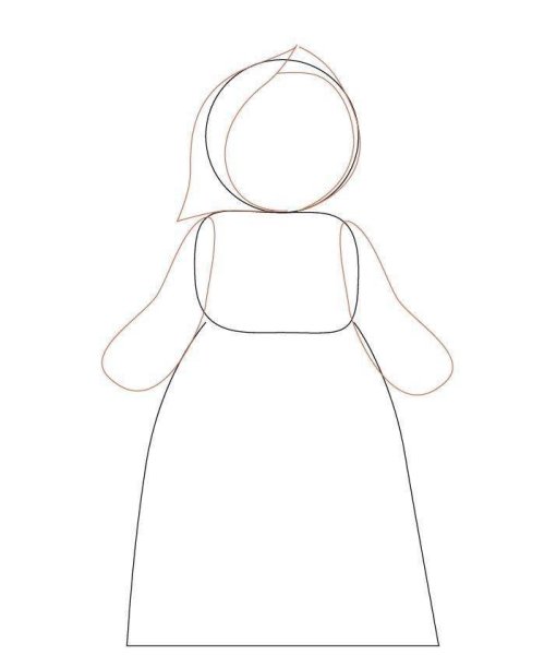 Рисуем бабушку поэтапно для детей