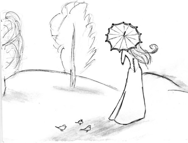 Пейзаж карандашом