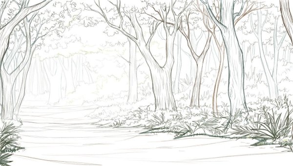 Осень картинки карандашом