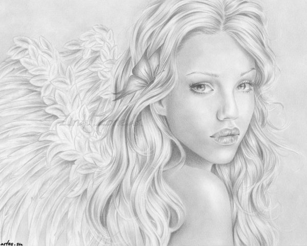 Ангел рисунок карандашом