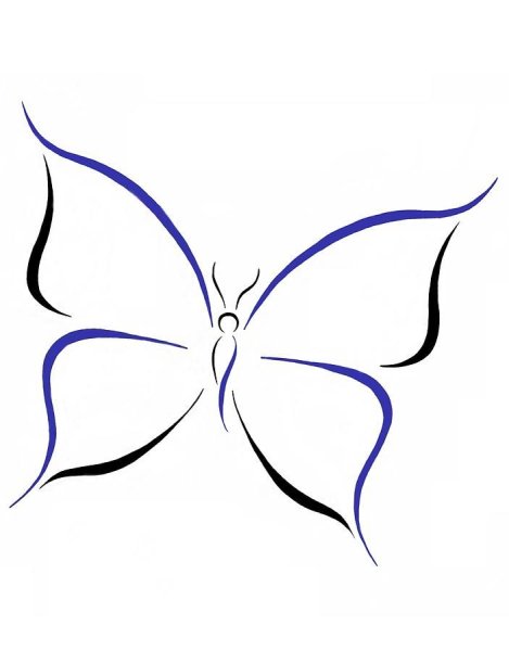 Бабочка простым карандашом