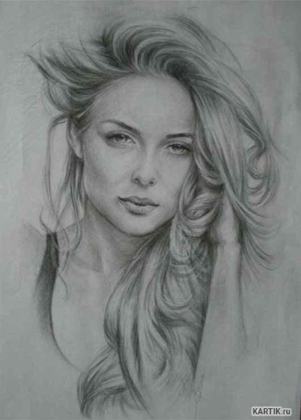 Красивые девушки карандашом