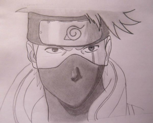 Рисунки аниме карандашом Наруто и Какаси