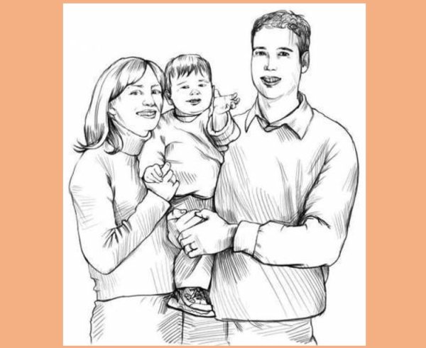Семья рисунок карандашом