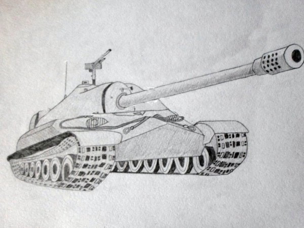 Танк ИС 7 сбоку рисунок