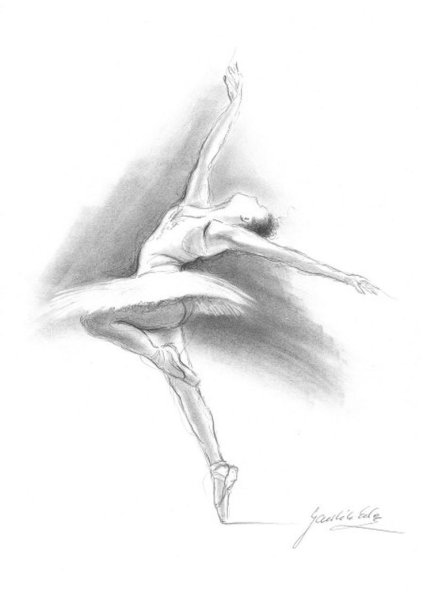 Балерина рисунок карандашом