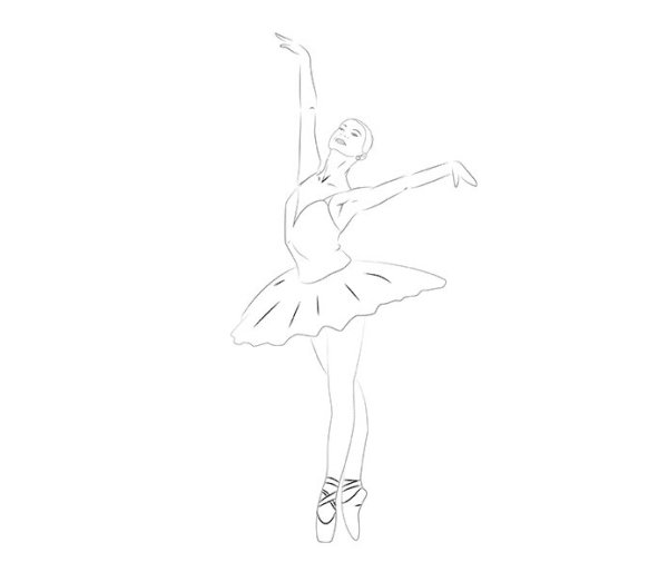 Балерина рисунок карандашом
