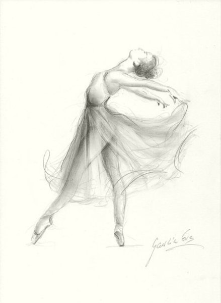 Балерина рисунок карандашом