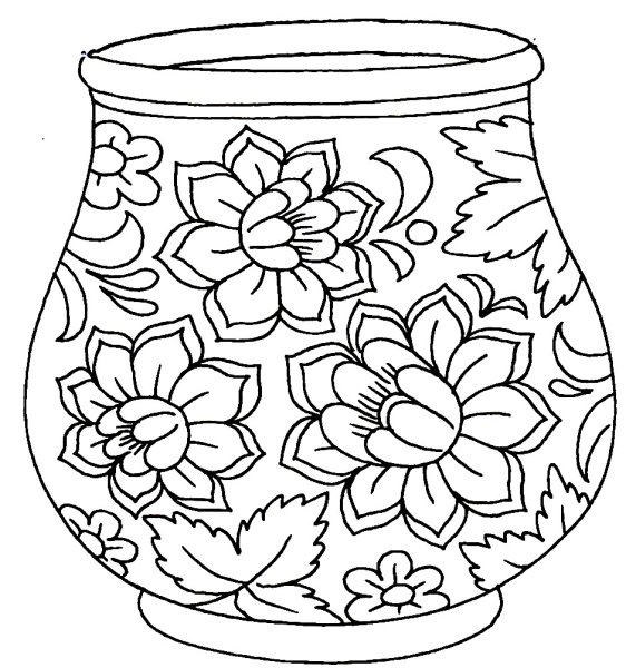 Ваза с цветами для срисовки