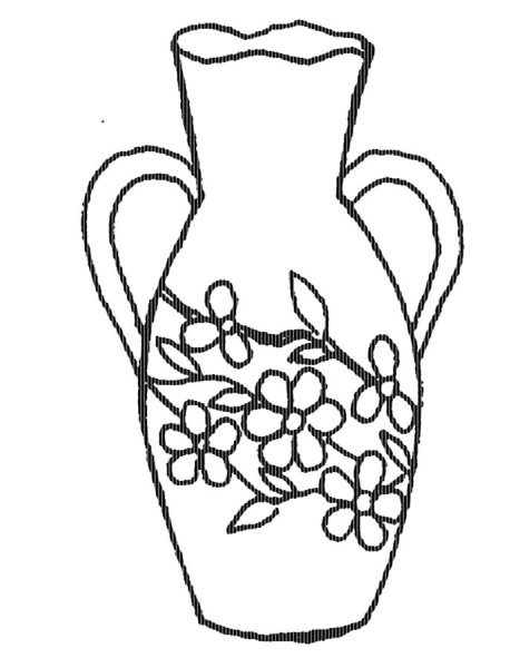 Натюрморт ваза с цветами карандашом