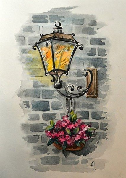 Фонарь рисунок карандашом