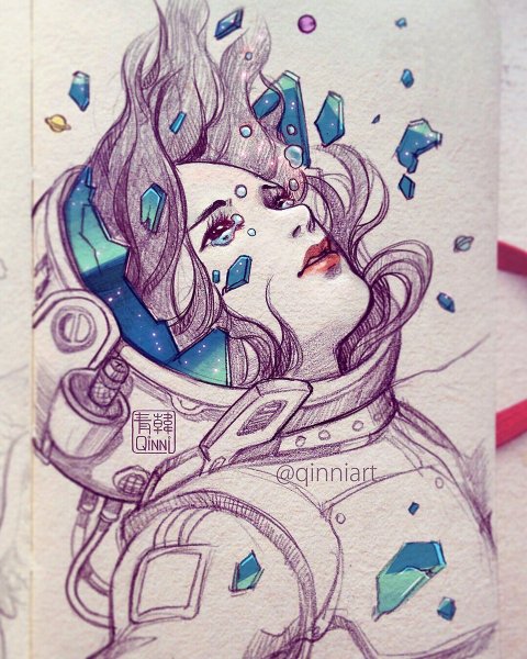 Рисунки космоса для срисовки