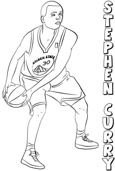 Раскраски баскетбол Стефен карри