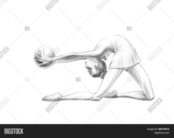 Гимнастка рисунок карандашом