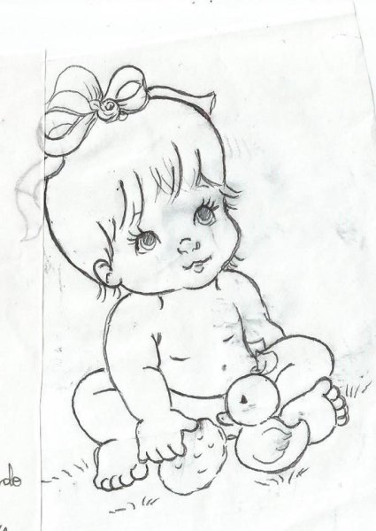 Рисунок пупса карандашом