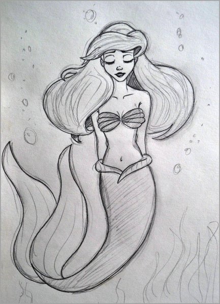 Русалка карандашом