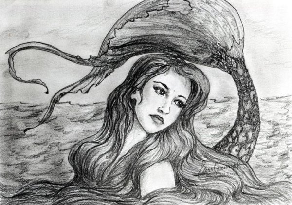 Русалочка Ариэль для срисовки