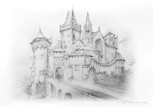 Рисование сказочный замок