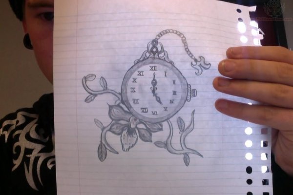 Рисунок необычных часов карандашом