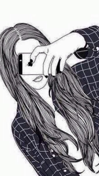 Черно белые рисунки девушек