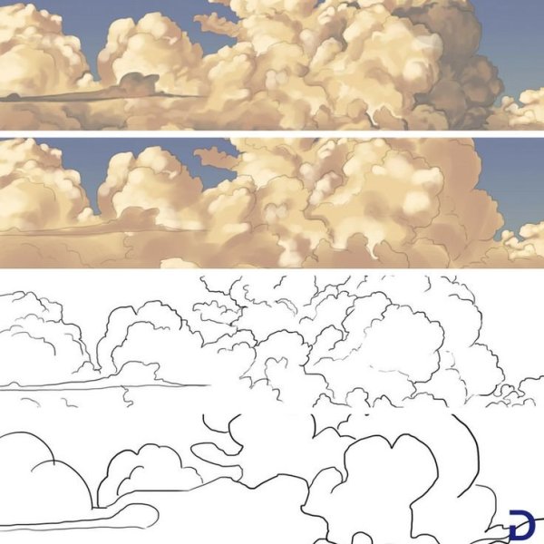 Картинки для срисовки облака