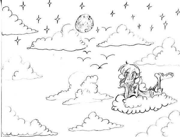 Иллюстрация к стиху Лермонтова тучи